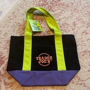 Trader Joe's Black and Purple Canvas Tote